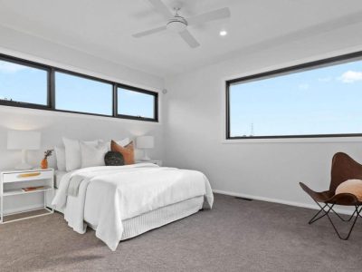 Window Warehouse Black-Aluminium-Awning-and-Fixed-Windows-in-bedroom